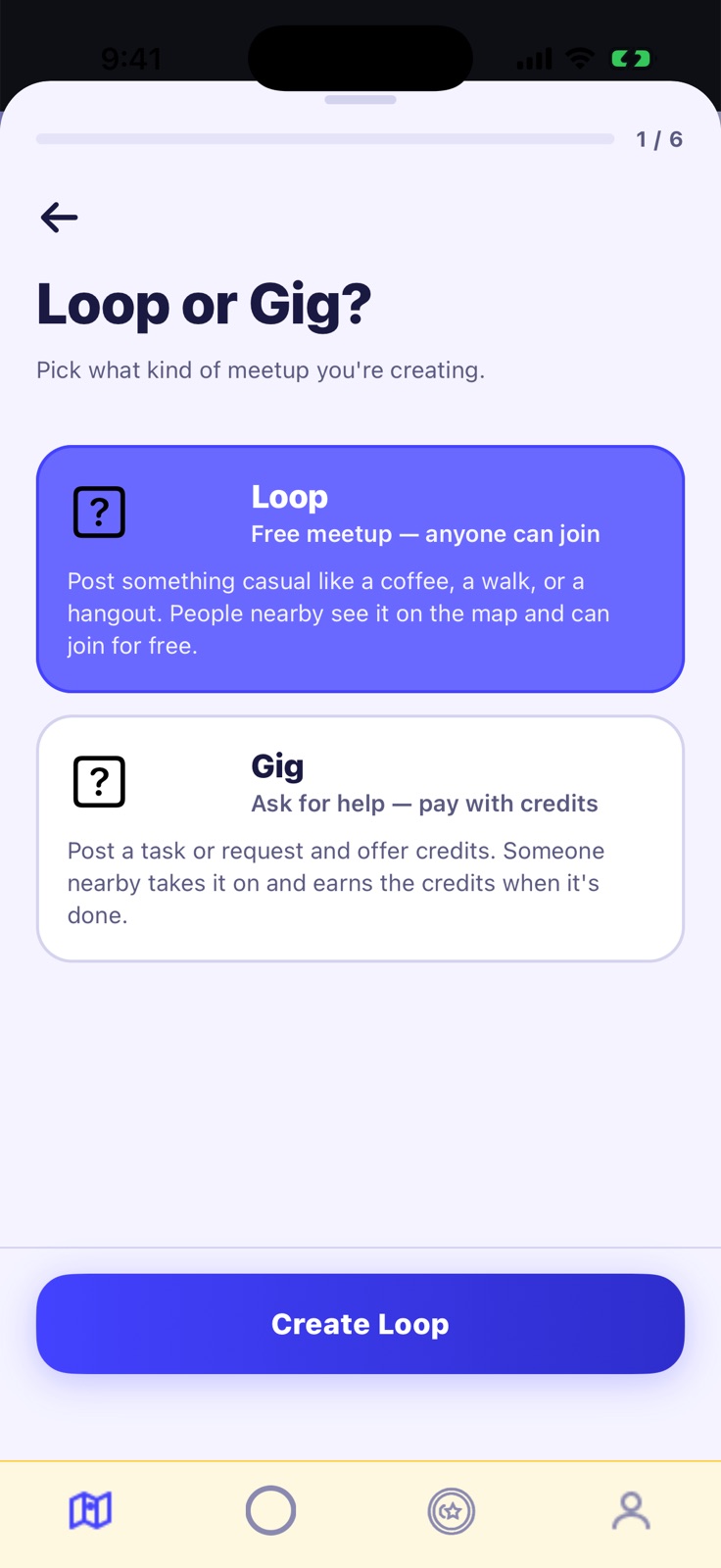 Creating a Gig request in Haloop, paid with credits